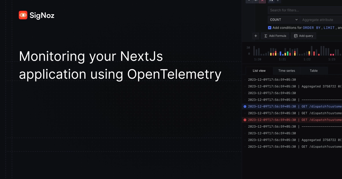 Monitor your Nextjs applications with SigNoz